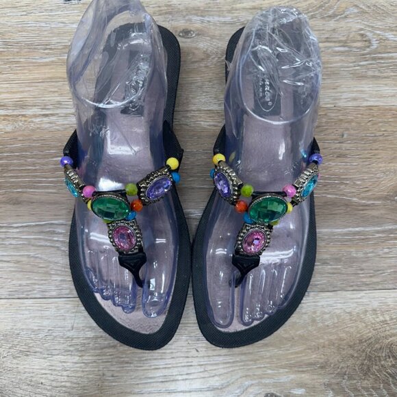 Grandco Gem Accent Flip Flops Women's Size 8 - Picture 2 of 6